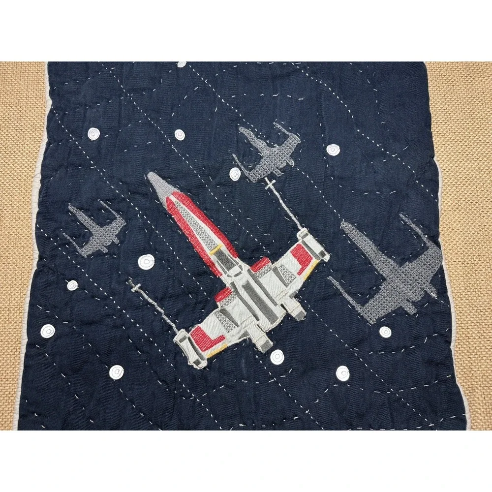 Pottery Barn Star Wars Tie Fighter Sham SET Standard Quilted Blue